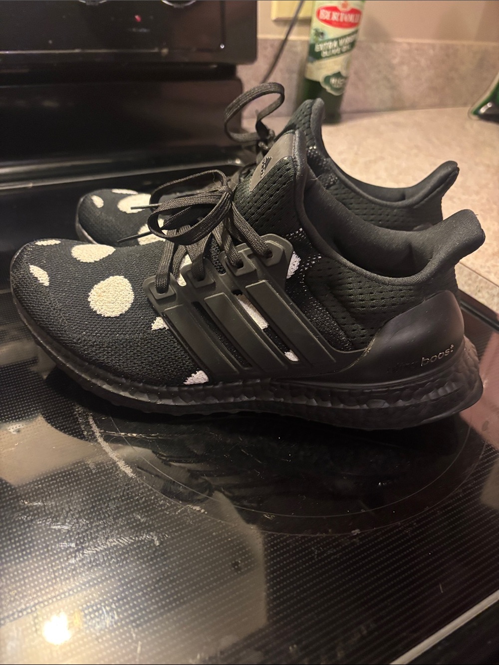adidas boost Black and White Polka Dot Women's Sneakers